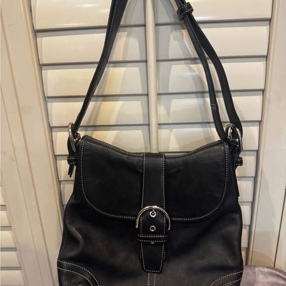 Coach Y2K Black Soho  Leather Shoulder Bag with Buckle Closure - Picture 1 of 7